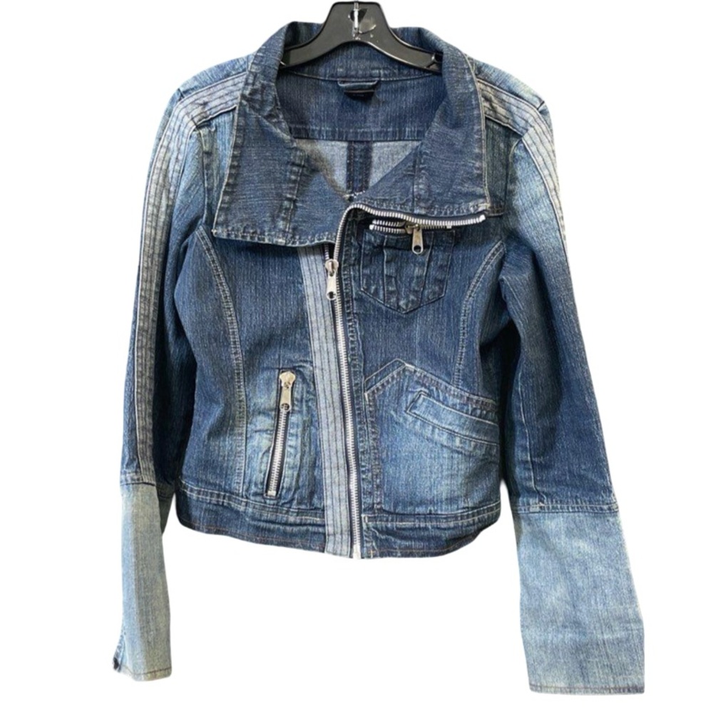 FUBU Dark and Light Blue Jean Jacket